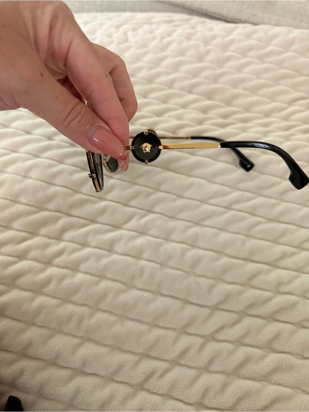 Versace Gold & Black Aviator Sunglasses